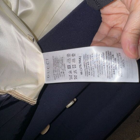 Gucci Navy Double Breasted Coat - Picture 5 of 12